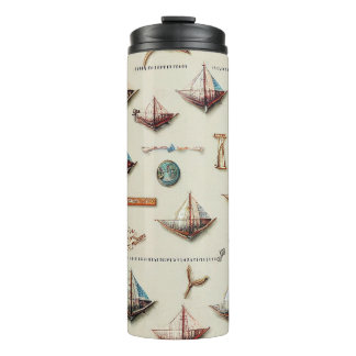 Bouteilles Isothermes TUMBLER À THÈME NAUTIQUE VINTAGE Brown & TAN
