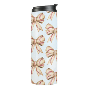 Bouteilles Isothermes Tumbler de baseball Bow, thème de baseball Coquett