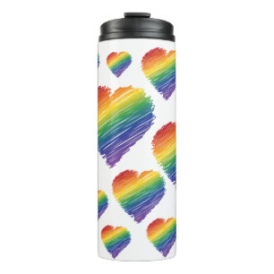 Bouteilles Isothermes Tumbler de coeur à griffes arc-en-ciel