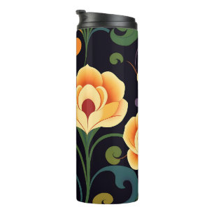 Bouteilles Isothermes Tumbler de voyage floral Jardin de Minuit