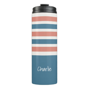 Bouteilles Isothermes Tumbler personnalisé avec monogramme à motif rayur