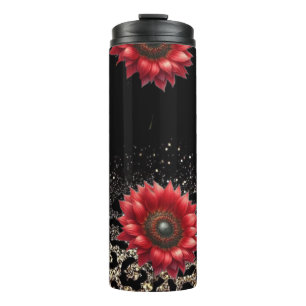 Bouteilles Isothermes Tumbler poster de animal de tournesol rouge