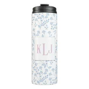 Bouteilles Isothermes Tumbler Thermique à Motif Floral Bleu