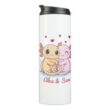 Tumbler Thermique Axolotl Saint-Valentin Nom Perso