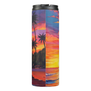 Bouteilles Isothermes Tumbler Thermique Coucher de Soleil Tropical