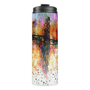 Bouteilles Isothermes Tumbler thermique croisé grunge impressionniste