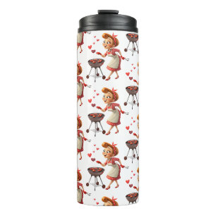 Bouteilles Isothermes Tumbler Thermique Dame Cuisine Cœurs Rouges