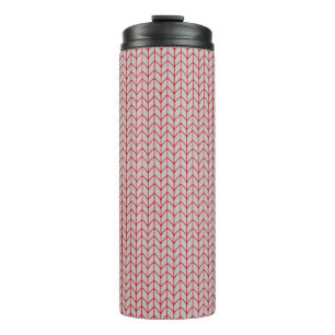 Bouteilles Isothermes Tumbler thermique en tricot gris rouge