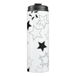 Bouteilles Isothermes Tumbler Thermique Étoiles Noires et Blanches