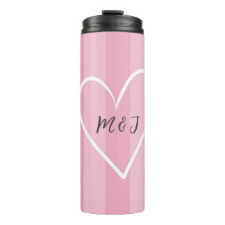 Bouteilles Isothermes Tumblers con iniciales grabada rosa amor 