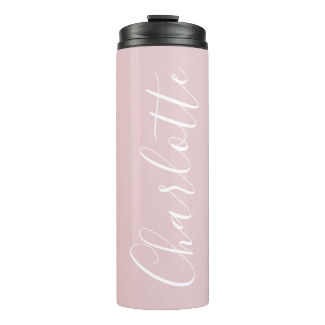 Bouteilles Isothermes Typographie Chic Script Personnalisé Fille Rose (Devant)