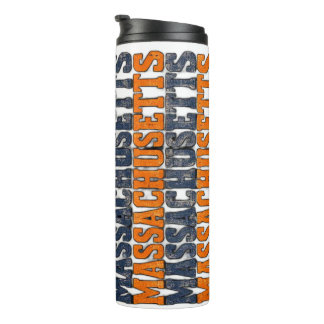Bouteilles Isothermes Typographie Empilée Vintage Distressed Massachuset