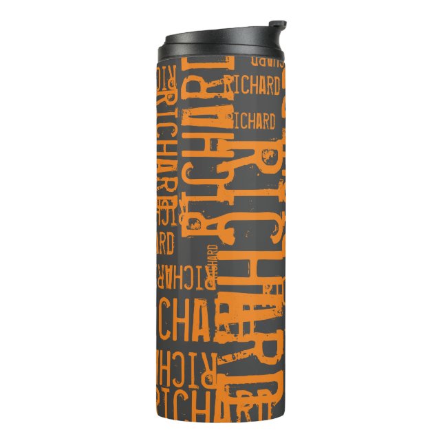 Bouteilles Isothermes Typographie noir orange (Tourné sur la gauche)