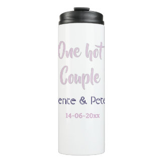 Bouteilles Isothermes Un couple chaud ajouter nom pastel violet rétro mo