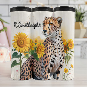 Bouteilles Isothermes Un guépard dans un terrain de tournesol