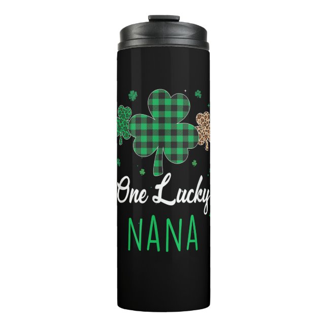 Bouteilles Isothermes Un Lucky Nana Leopard Plaid Shamrock Patrick's Da (Devant)