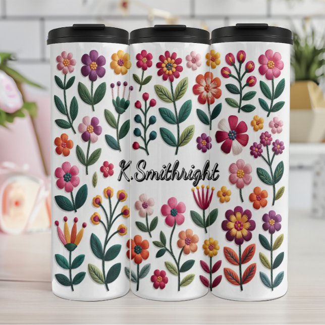 Bouteilles Isothermes Un Motif de fleurs colorées (Créateur téléchargé)