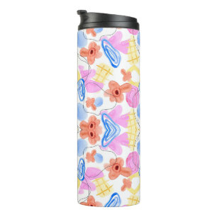 Bouteilles Isothermes Un mug de voyage avec un motif symétrique abstrait