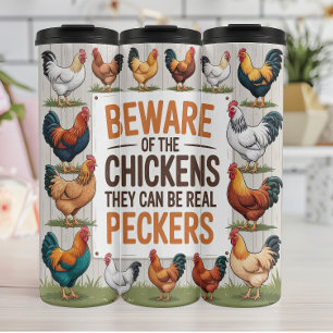 Bouteilles Isothermes Un panneau avertissant des poulets