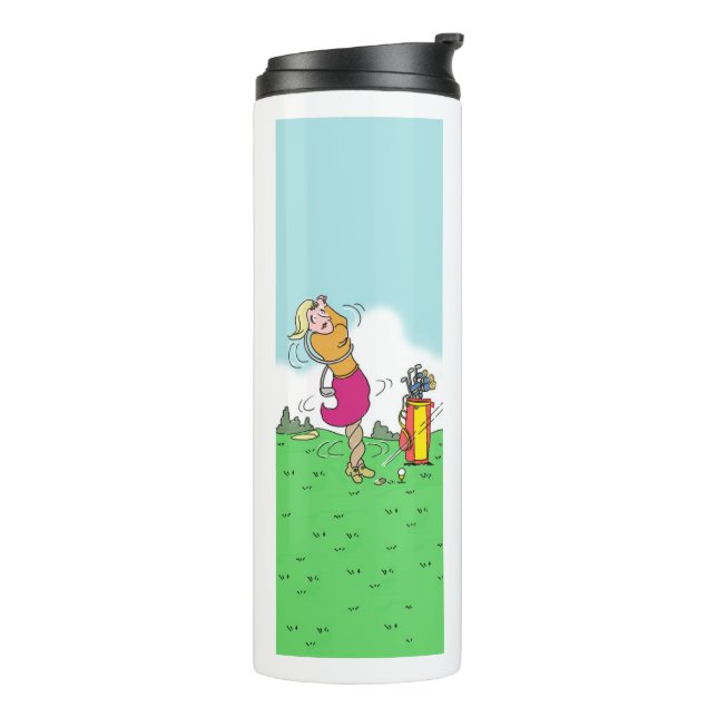 Bouteilles Isothermes Une femme golfeuse se déchaîne - Drôle (Tourné sur la gauche)