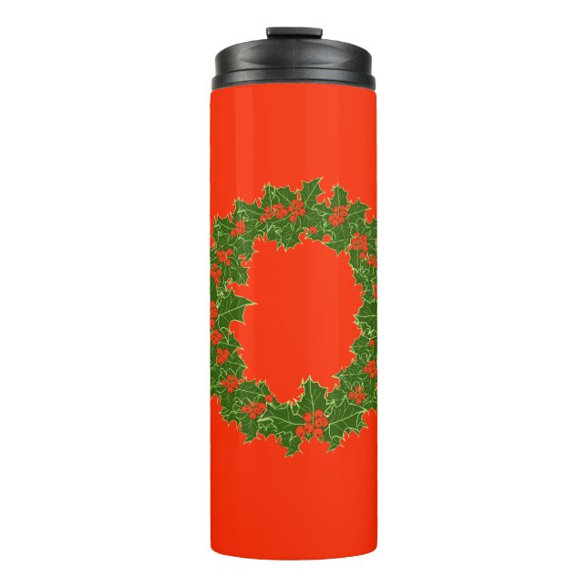 Bouteilles Isothermes Une joyeuse couronne de Noël (Devant)
