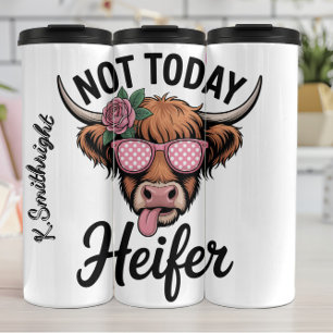 Bouteilles Isothermes Une vache Highland aux lunettes de soleil roses