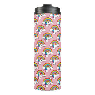Bouteilles Isothermes Unicorne et arc-en-ciel avec nuages Kawaii