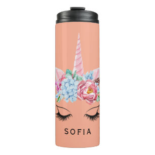 Bouteilles Isothermes Unicorne personnalisée rose