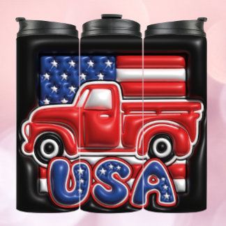 Bouteilles Isothermes USA America trucj 3d Effet gonflé Tumbler