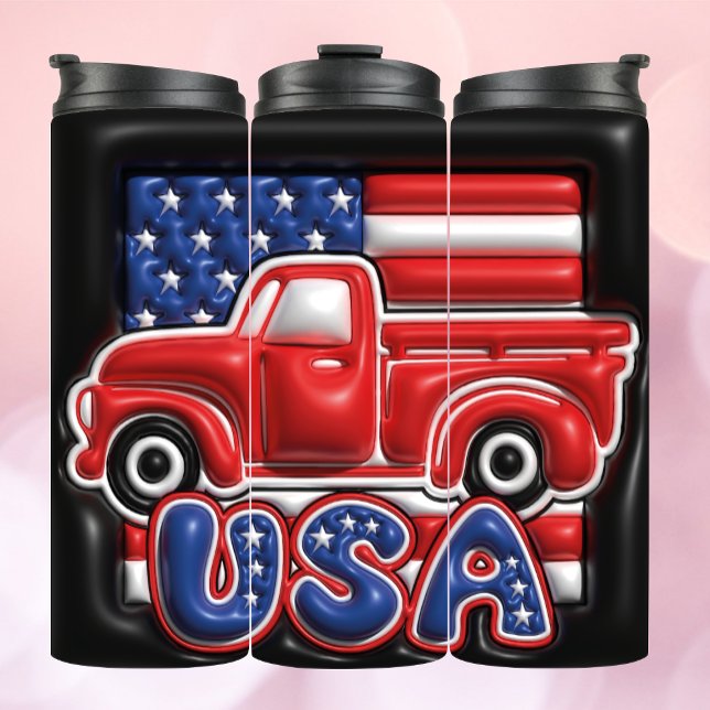 Bouteilles Isothermes USA America trucj 3d Effet gonflé Tumbler (Créateur téléchargé)