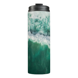 Bouteilles Isothermes Vague aérienne turquoise : tir de drone