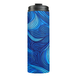 Bouteilles Isothermes Vagues d'eau de l'océan bleu turquoise abstrait  