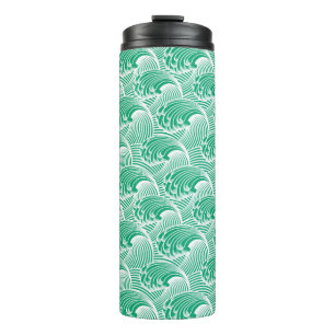 Bouteilles Isothermes Vagues japonaises vintages, Jade Green et White