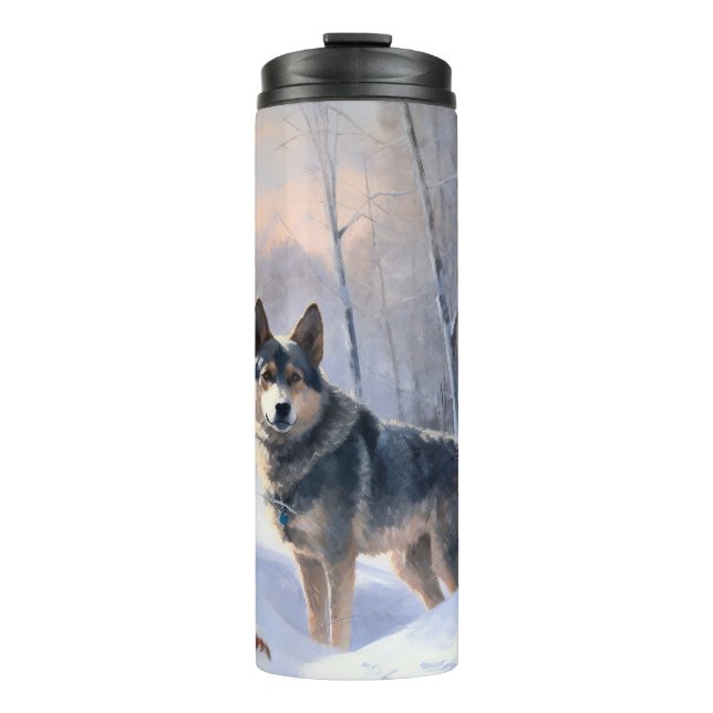 Bouteilles Isothermes Vallhund suédois Laisser neiger Noël (Devant)