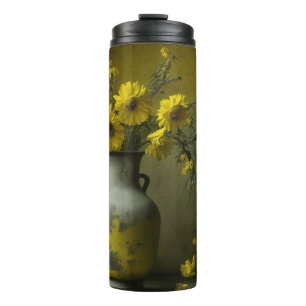 Bouteilles Isothermes Vase antique de fleurs jaunes