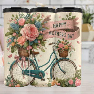 Bouteilles Isothermes Vélo vintage : Fête des mères florales