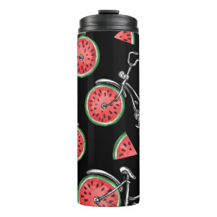 Bouteilles Isothermes Vélos à roue de pastèque, motif d'été.