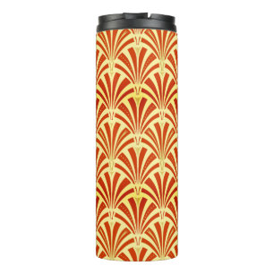Bouteilles Isothermes Ventilateur Art déco Motif, Mandarin Orange