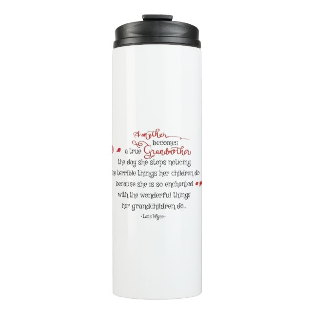 Bouteilles Isothermes Véritable citation grand-mère Rouge Fleur Pétales  (Devant)