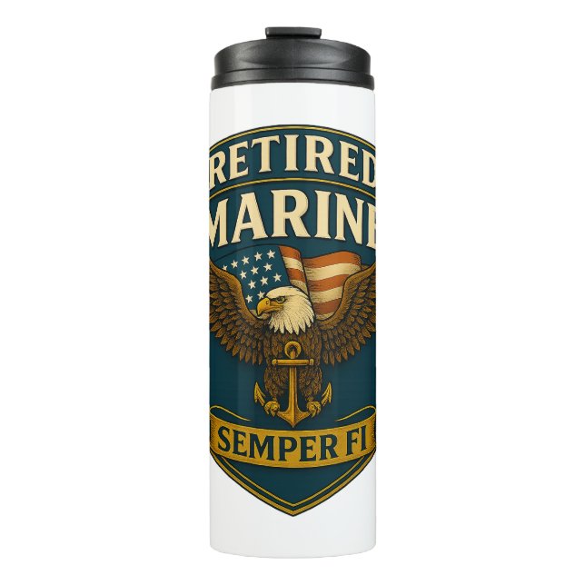 Bouteilles Isothermes VetGearHQ.com Marine Corps Veteran Logo Emblem (Devant)