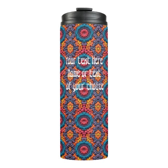 Bouteilles Isothermes Vibes super Crochet Nom de la Personnaliser Couleu (Devant)