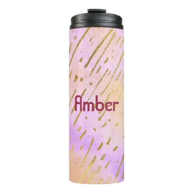 Bouteilles Isothermes Vibrant couleur or et rose (Devant)