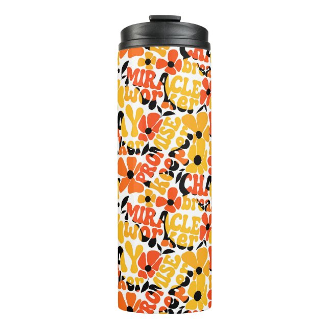 Bouteilles Isothermes Vibrant Retro Christian Floral Typographie (Devant)
