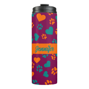 Bouteilles Isothermes Vin personnalisé Empreinte de patte violet Tumbler