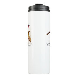 Bouteilles Isothermes Vintage Rouge rouge brillant Oiseau et feuillage c
