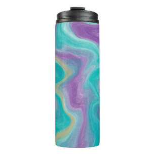 Bouteilles Isothermes Violet, Bleu, Or et Turquoise torrides Fluid Art