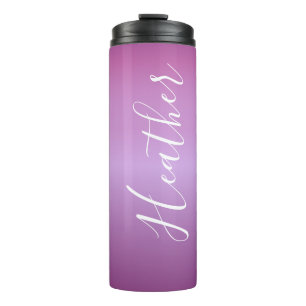 Bouteilles Isothermes Violet violet et script blanc personnalisé