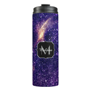 Bouteilles Isothermes Violet violet galaxie abstraite Monogramme personn
