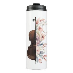 Bouteilles Isothermes Violon aux fleurs.