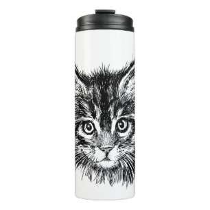 Bouteilles Isothermes Visage de Kitten noir et blanc